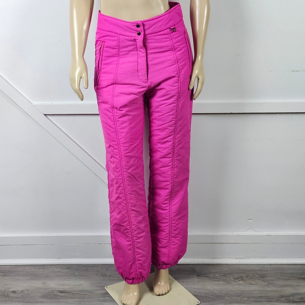 Obermeyer December Vintage Ski Snow Pants Womens 12 Hot Pink Insulated Ripstop